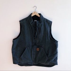 Carhartt fleece lined denim vest